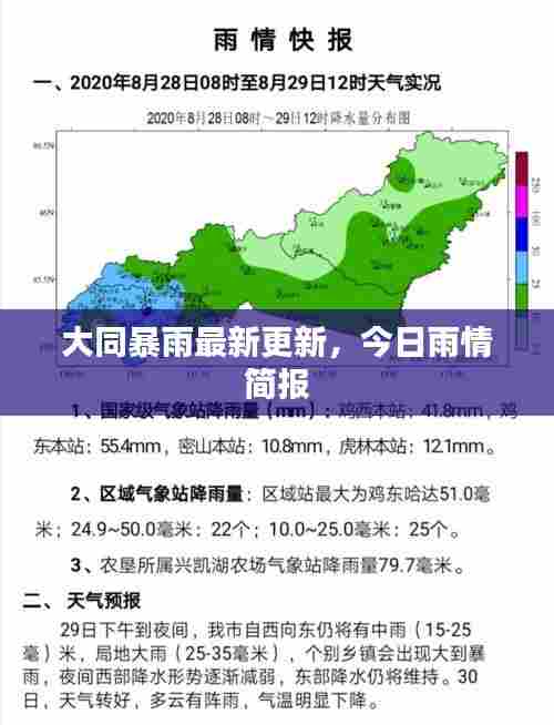 大同暴雨最新更新，今日雨情简报