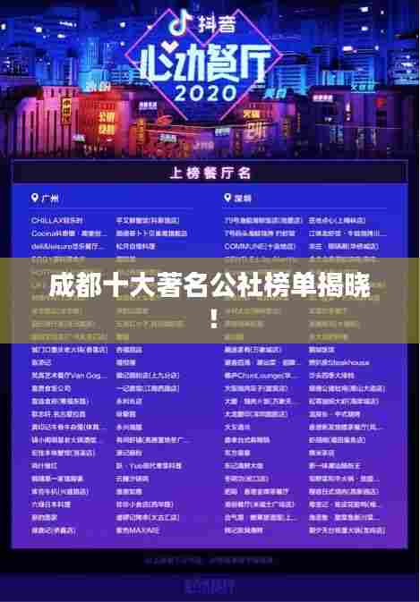 成都十大著名公社榜单揭晓！